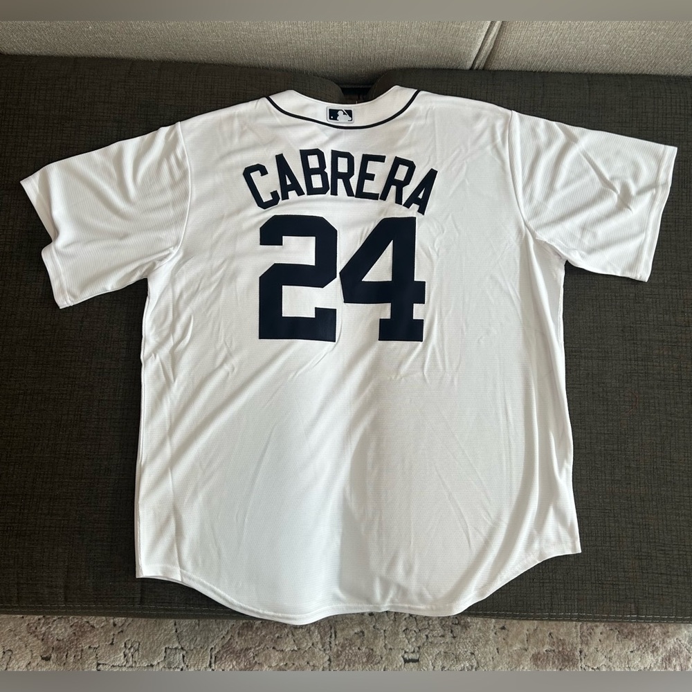 Nike Authentic Detroit Tigers Miguel Cabrera #24 MLB White Jersey Men’s Sz: XL
